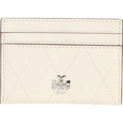Tory Burch Charlie Quilted Leather Card Case In Neutral