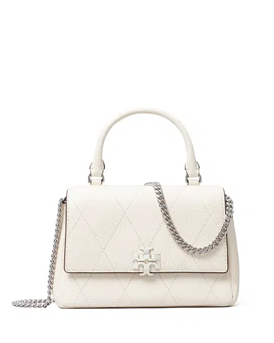 Tory Burch Charlie Quilted Leather Crossbody Bag In White