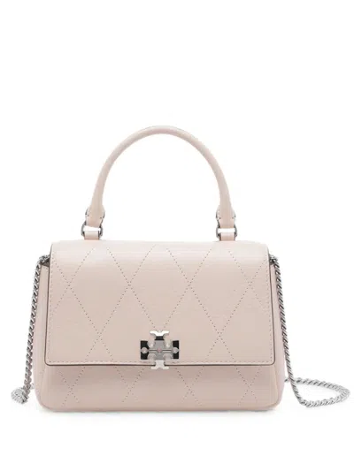 Tory Burch Charlie Quilted Mini Tote Bag In Pink
