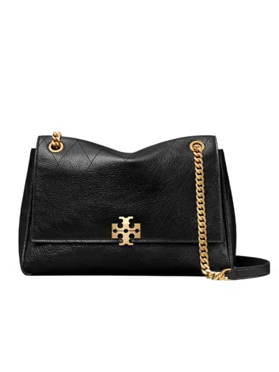 Tory Burch Charlie Quilted Shoulder Bag In Black