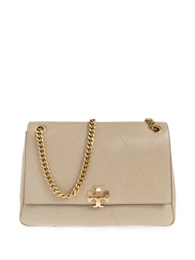 Tory Burch Charlie Quilted Shoulder Bag In Purple