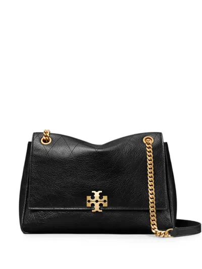 Tory Burch Charlie Quilted Leather Chain Shoulder Bag In Black