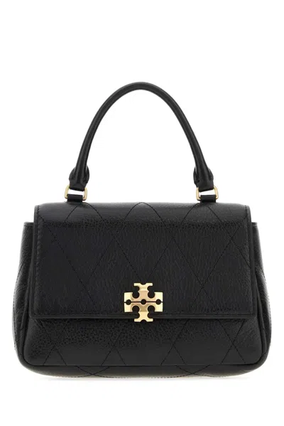 Tory Burch Charlie Quilted Top Handle Chain Wallet In Black