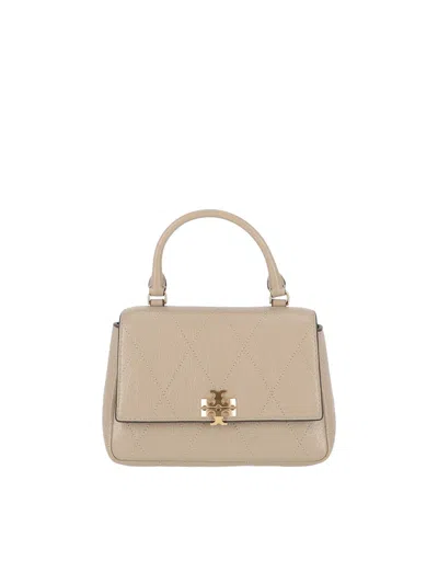Tory Burch Charlie Quilted Top Handle Chain Wallet In Gray