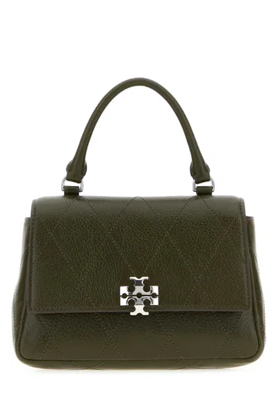 Tory Burch Charlie Quilted Top Handle Chain Wallet In Green