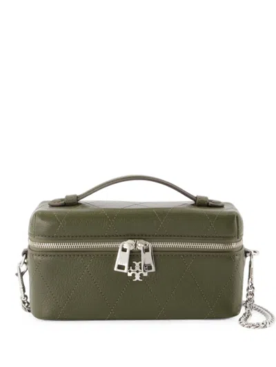 Tory Burch Charlie Quilted Tote Bag In Green