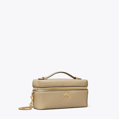 Tory Burch Charlie Quilted Vanity Case In Brown