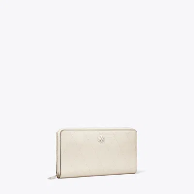 Tory Burch Charlie Quilted Zip Continental Wallet In Neutral