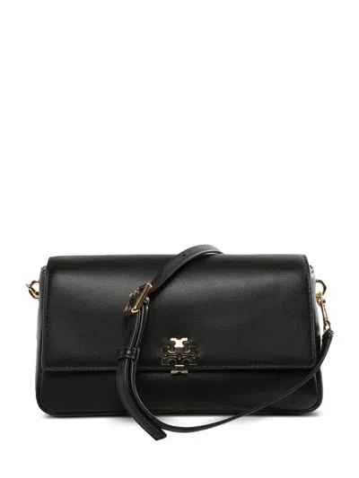 Tory Burch Charlie Small Leather Shoulder Bag In Black