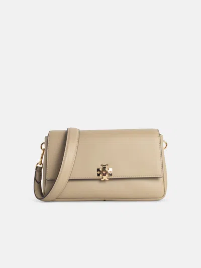 Tory Burch Charlie Small Suede Shoulder Bag In Nude