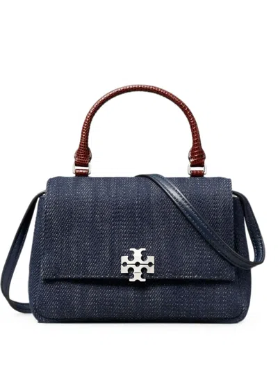 Tory Burch Charlie Top-handle Shoulder Mini Bag In Blue