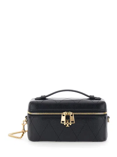 Tory Burch Charlie Vanity Case In Black