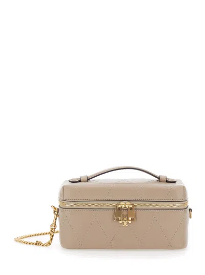 Tory Burch Charlie Vanity Case In Gray