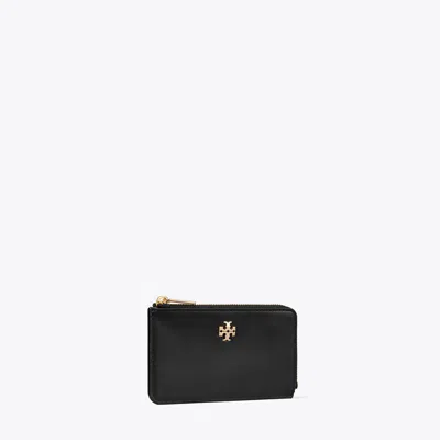 Tory Burch Charlie Zip Card Case In Black