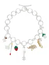 Tory Burch Charm-detail Necklace In Silver