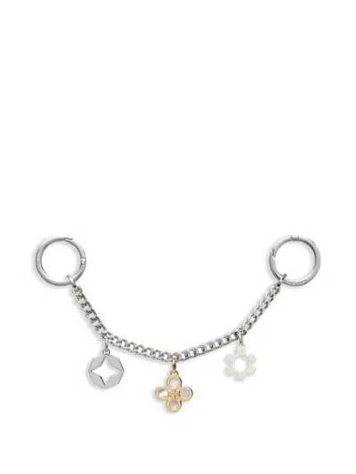 Tory Burch Charm Key Fob In Silver