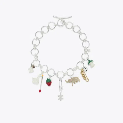 Tory Burch Charm Necklace In White