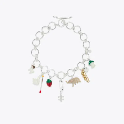 Tory Burch Charm Necklace In White