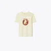 Tory Burch Cheeky Rabbit Cotton T-shirt In French Cream