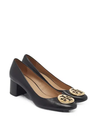 Pre-owned Tory Burch Chelsea Block Heel Pumps In Black