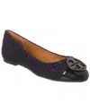 Shop Tory Burch Chelsea Cap Toe Ballet Flat In Blue