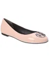 Tory Burch Minnie Nappa Leather Ballet Flats In Pink