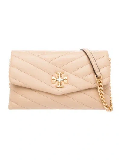 Pre-owned Tory Burch Chevron Clutch In Neutral