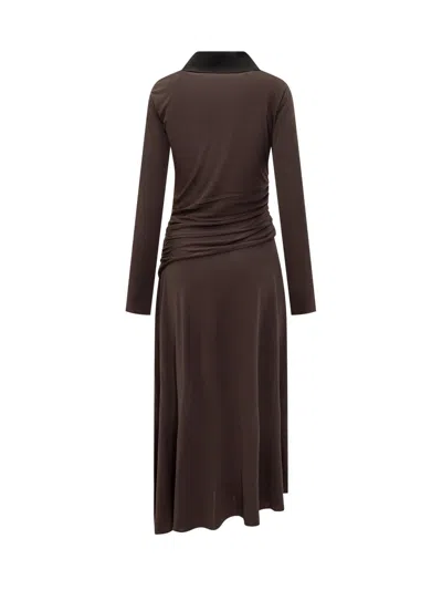 Tory Burch Chic Midi Suit With Stylish Collar In Dark Mocha