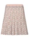 Tory Burch Mini Skirt In Jacquard Fabric In Neutrals
