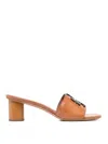 Tory Burch Ines Leather Logo Mule Sandals In Brown