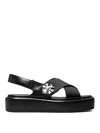 Tory Burch Crisscross Leather Slingback Platform Sandals