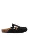 Tory Burch Mellow Suede Buckle Slide Mules