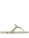 Tory Burch Miller Crystal-embellished Flip Flips In Grigio
