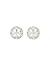 TORY BURCH TORY BURCH CIRCLE-STUD CRYSTAL LOGO EARRINGS