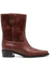 Tory Burch Women's Cirty Western Leather Boots In Brown
