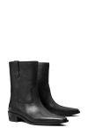 Tory Burch Urban Western Style Short Boots In Perfect Black