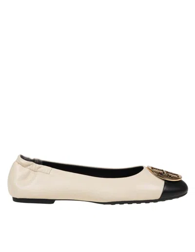 TORY BURCH CLAIRE BALLERINA IN LEATHER WITH LOGO