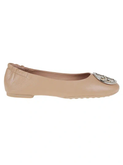 Tory Burch Claire Ballerina In Soft Leather In Neutrals