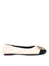 Tory Burch Woman Ballet Flats Chocolate Brown Size 8 Leather In Beige