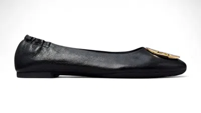 Pre-owned Tory Burch Claire Ballet Flat (women's) Sneakers In Black