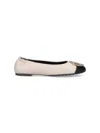 Tory Burch Woman Ballet Flats Chocolate Brown Size 8 Leather In Cream