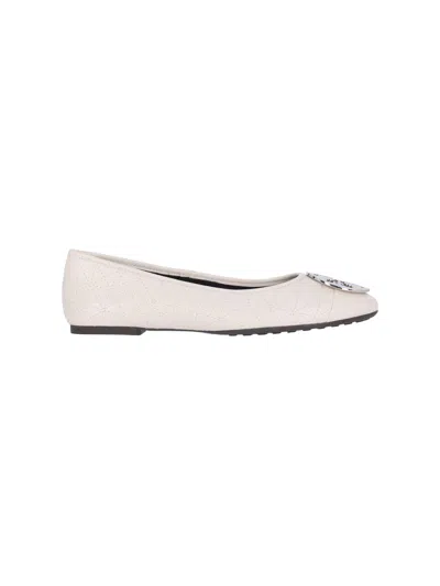 Tory Burch "claire" Ballet Flats In White