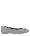 Tory Burch Claire Ballet Flats In Grey
