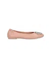 Tory Burch Minnie Travel Ballet Flats In Pink