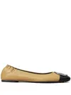 Tory Burch Claire Cap Toe Ballet Flat In Brown