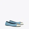 Tory Burch Claire Cap-toe Ballet In Blue