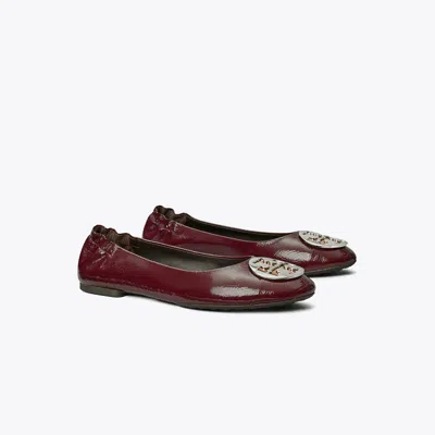 Tory Burch Claire Cap-toe Ballet In Burgundy