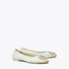 Tory Burch Claire Cap-toe Ballet In Grey
