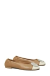 Tory Burch Claire Cap Toe Ballet Flat In Neutral