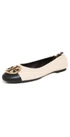 Tory Burch Woman Ballet Flats Chocolate Brown Size 8 Leather In New Cream / Black / Gold